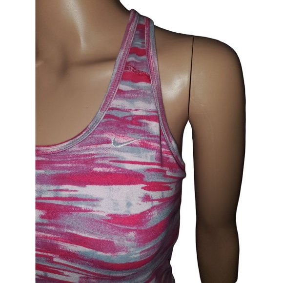 Nike Women's Dri Fit Active Tank with attached bra Sz S in Pink/Gray - Picture 2 of 10